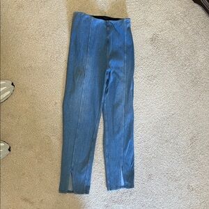 Lysse denim leggings with front split